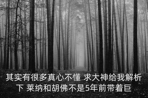 其實有很多真心不懂 求大神給我解析下 萊納和胡佛不是5年前帶著巨