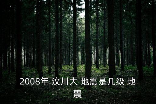 2008年 汶川大 地震是幾級 地震