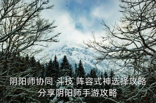 斗技陣容,陰陽師協(xié)作競技陣容精選分享攻略