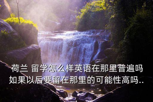 荷蘭 留學怎么樣英語在那里普遍嗎如果以后要留在那里的可能性高嗎...