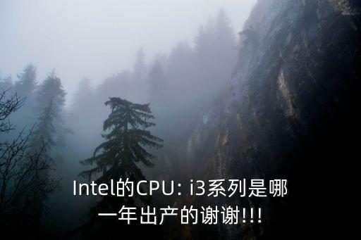 Intel的CPU: i3系列是哪一年出產的謝謝!!!