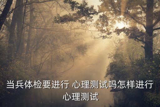 心理檢測,軍人體檢心理測試如何進行?