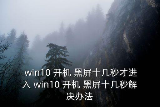  win10 開機 黑屏十幾秒才進入 win10 開機 黑屏十幾秒解決辦法