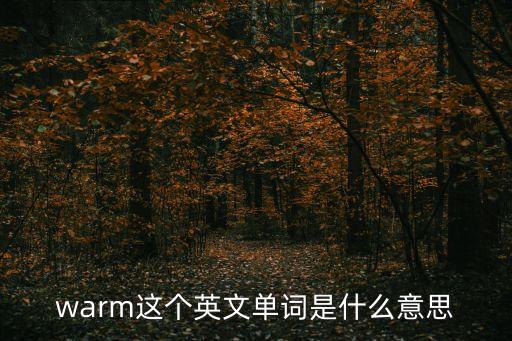 warm這個英文單詞是什么意思