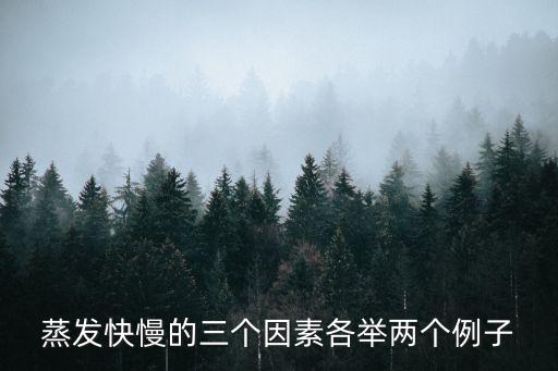 影響蒸發(fā)快慢的三個因素，影響液體蒸發(fā)快慢的3個因素