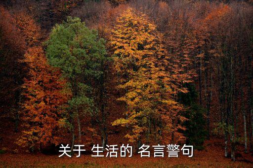 關于 生活的 名言警句