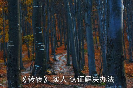 《轉(zhuǎn)轉(zhuǎn)》 實(shí)人 認(rèn)證解決辦法