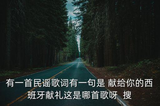 有一首民謠歌詞有一句是 獻給你的西班牙獻禮這是哪首歌呀  搜