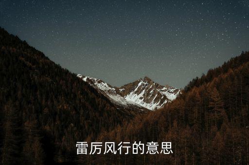 雷厲風行，雷厲風行啥意思