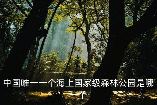 中國唯一一個海上國家級森林公園是哪一個