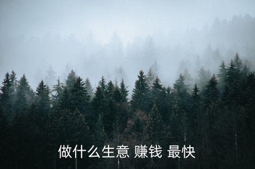 做什么生意 賺錢 最快