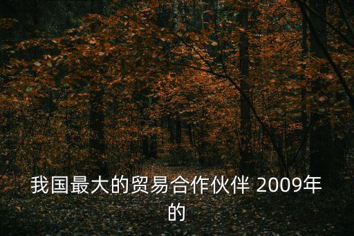 中國(guó)最大貿(mào)易伙伴，我國(guó)最大的貿(mào)易合作伙伴 2009年的