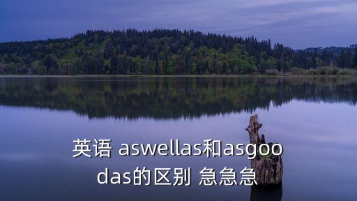 英語 aswellas和asgoodas的區別 急急急