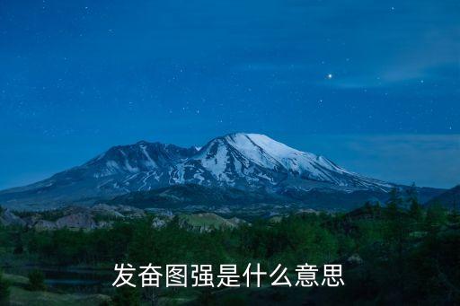 發奮圖強是什么意思