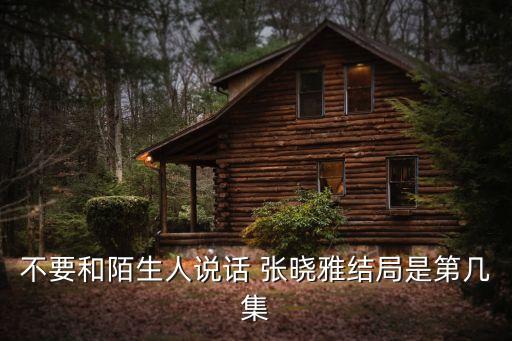 不要和陌生人說話 張曉雅結(jié)局是第幾集