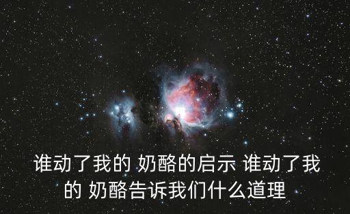  誰動了我的 奶酪的啟示 誰動了我的 奶酪告訴我們什么道理