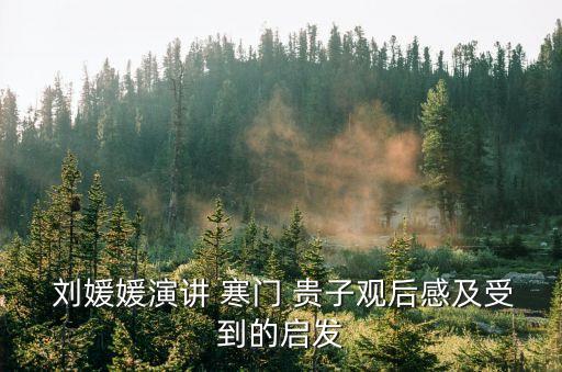  劉媛媛演講 寒門 貴子觀后感及受到的啟發