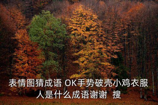 表情圖猜成語 OK手勢(shì)破殼小雞衣服人是什么成語謝謝  搜