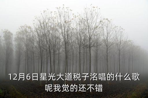 12月6日星光大道稅子洺唱的什么歌呢我覺的還不錯