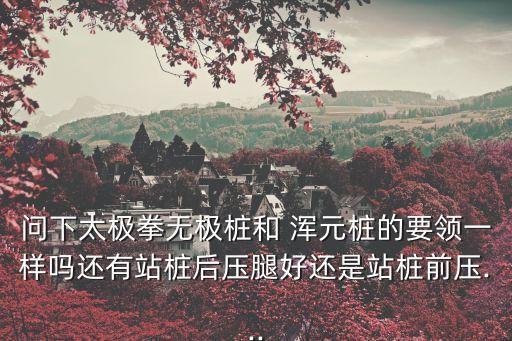 問下太極拳無極樁和 渾元樁的要領(lǐng)一樣嗎還有站樁后壓腿好還是站樁前壓...