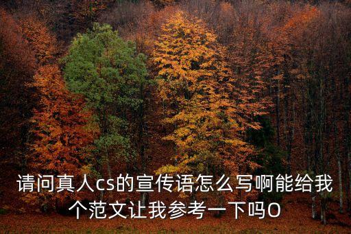 請問真人cs的宣傳語怎么寫啊能給我個范文讓我參考一下嗎O