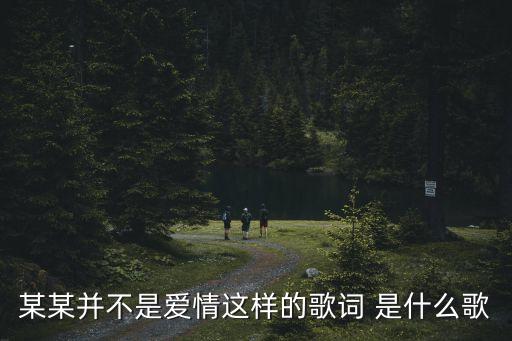 某某歌詞，某某并不是愛(ài)情這樣的歌詞 是什么歌