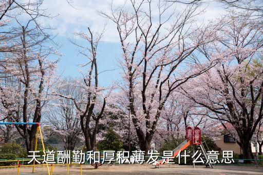 天道酬勤和厚積薄發是什么意思