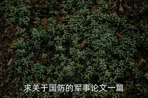 求關(guān)于國(guó)防的軍事論文一篇