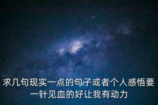 求幾句現(xiàn)實一點的句子或者個人感悟要一針見血的好讓我有動力