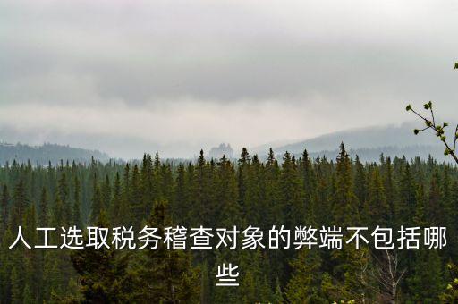 人工選取稅務稽查對象的弊端不包括哪些