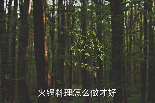 火鍋料理怎么做才好