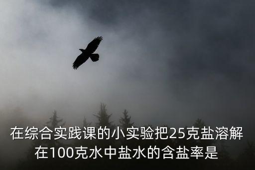 在綜合實踐課的小實驗把25克鹽溶解在100克水中鹽水的含鹽率是