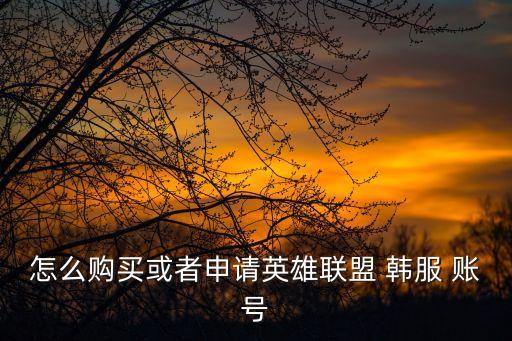 韓服賬號,想玩韓服?先別急著付錢!