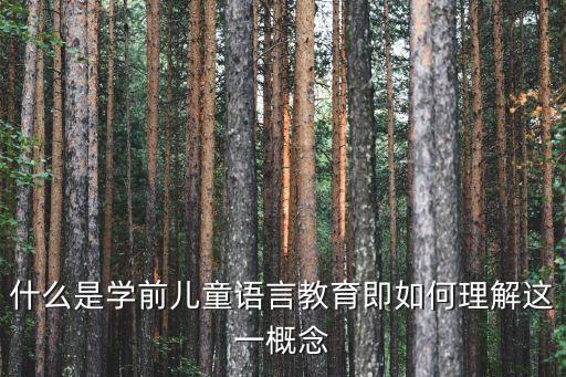 幼兒語(yǔ)言教育，什么是學(xué)前兒童語(yǔ)言教育即如何理解這一概念