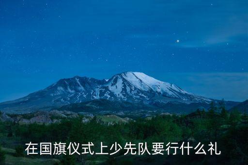少先隊禮儀規范，在國旗儀式上少先隊要行什么禮