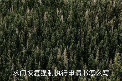 求問(wèn)恢復(fù)強(qiáng)制執(zhí)行申請(qǐng)書(shū)怎么寫(xiě)