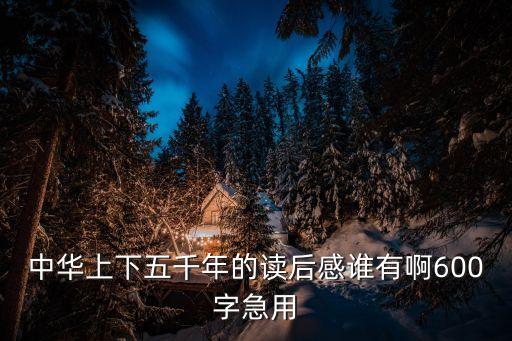 中華上下五千年的讀后感誰有啊600字急用