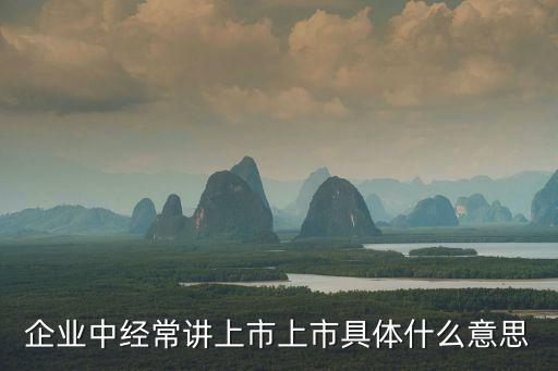 企業(yè)中經(jīng)常講上市上市具體什么意思