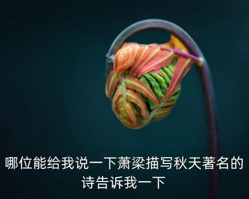 蕭梁，哪位能給我說一下蕭梁描寫秋天著名的詩告訴我一下