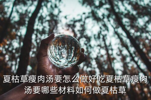 夏枯草瘦肉湯要怎么做好吃夏枯草瘦肉湯要哪些材料如何做夏枯草