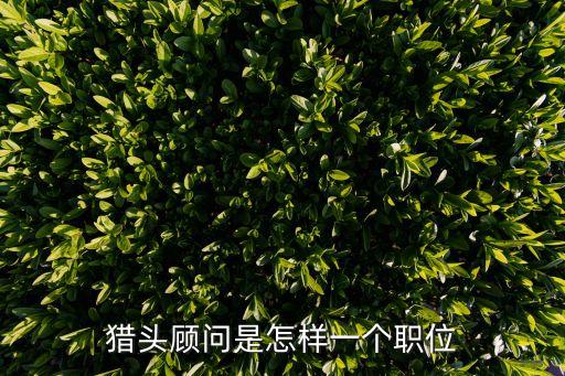 獵頭顧問是怎樣一個職位