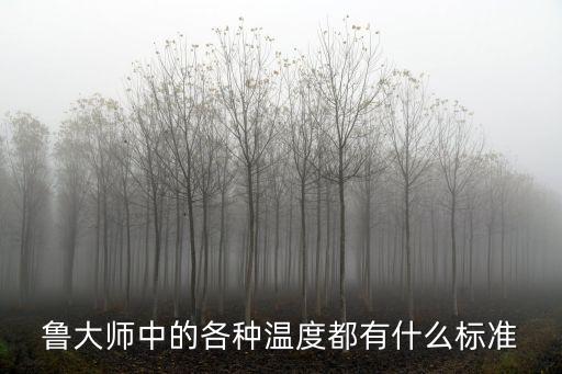 魯大師中的各種溫度都有什么標準