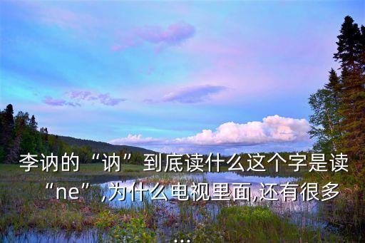  李訥的“訥”到底讀什么這個字是讀“ne”,為什么電視里面,還有很多...