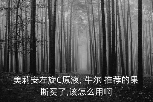 美莉安左旋C原液, 牛爾 推薦的果斷買了,該怎么用啊