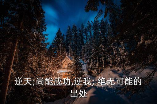 逆天;尚能成功,逆我; 絕無(wú)可能的出處