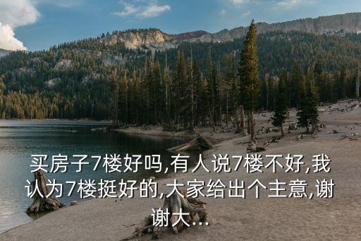 買房子7樓好嗎,有人說7樓不好,我認為7樓挺好的,大家給出個主意,謝謝大...