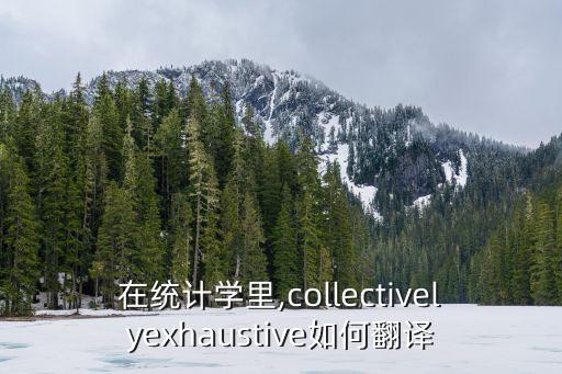 在統計學里,collectivelyexhaustive如何翻譯