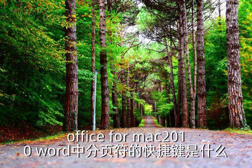 office for mac2010 word中分頁符的快捷鍵是什么