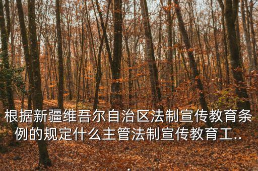 根據新疆維吾爾自治區法制宣傳教育條例的規定什么主管法制宣傳教育工...