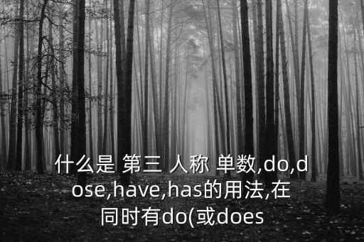 什么是 第三 人稱 單數,do,dose,have,has的用法,在同時有do(或does